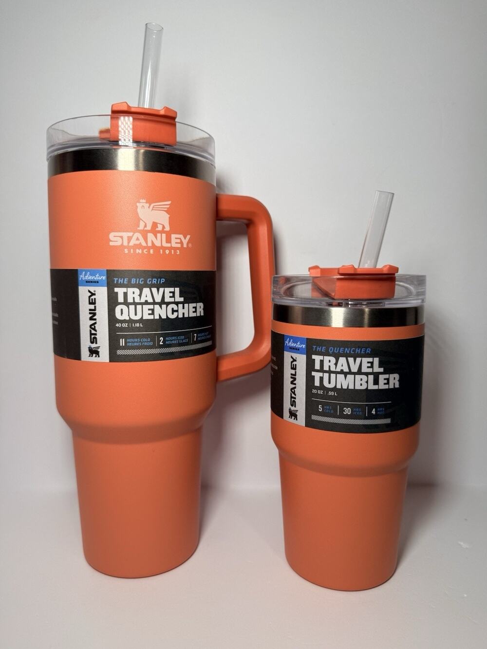 Stanley Limited Edition OG GRAPEFRUIT 40oz + 20oz Quencher Tumbler Set BNWT